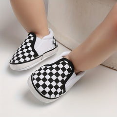 Baby Boys Plaid Slip On Sneakers Toddler Dress Shoes