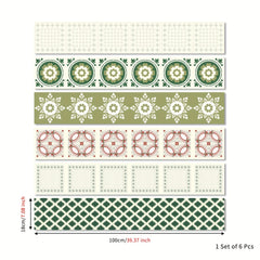 6pcs Vintage Flower Tile 3D DIY Wallpaper - Removable & Easy to Install