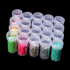12pcs Clear Round Storage Bottles for DIY Craft and Jewelry
