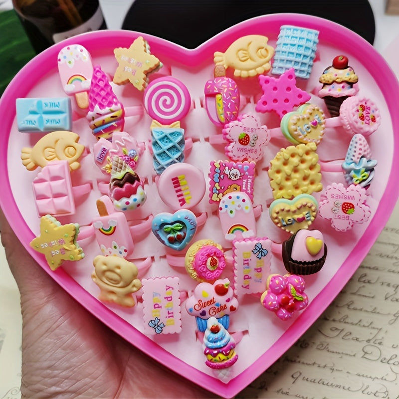 Heart Shaped Food Princess Ring for Girls