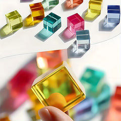 Acrylic Building Blocks Bright Transparent Cubes for Creative Play