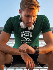 Tough Tennis Coach Men's Letter Print T-shirt