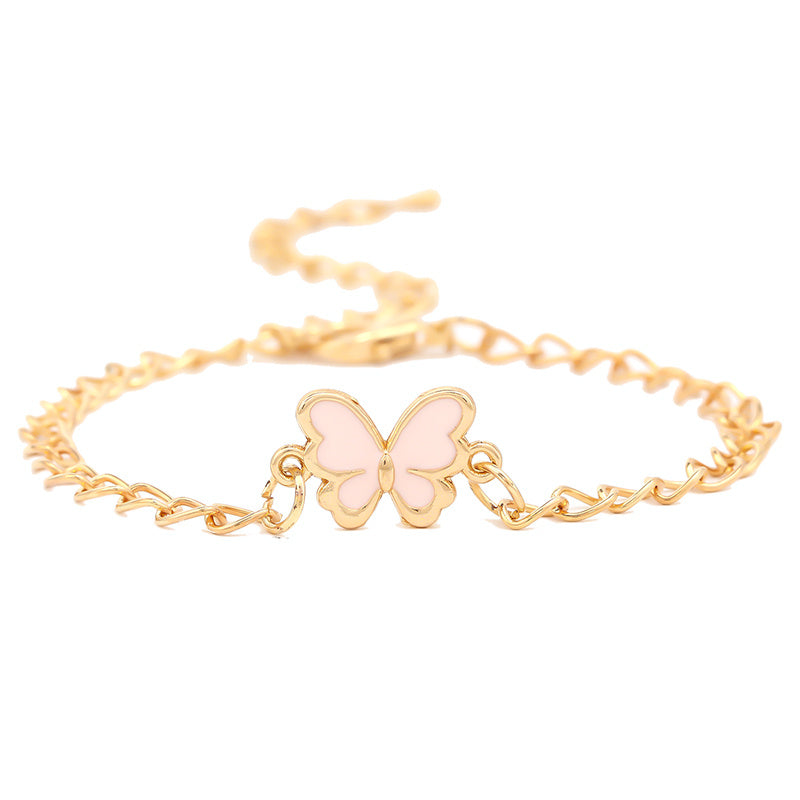 Butterfly Pendant Chain Bracelet Adjustable Minimalist Jewelry for Women