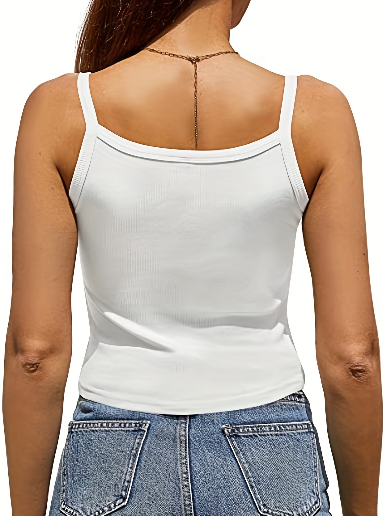 Sexy Scoop Neck Cami Top Sleeveless Summer Top