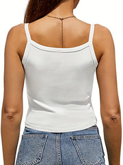 Sexy Scoop Neck Cami Top Sleeveless Summer Top