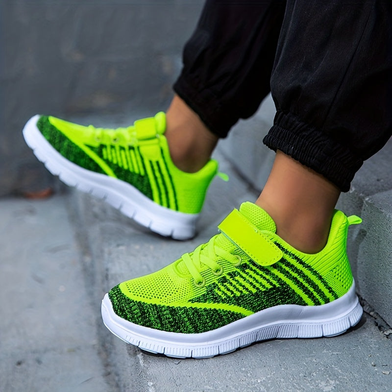 Kids Knit Sneakers with Fastener Athletic Shoes