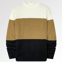 Men's Block Crew Neck Pullover Knit Sweater Top