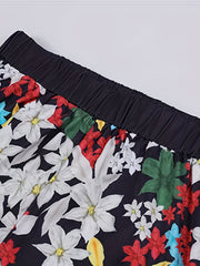 Boho Floral Print High Waist Pants for Women