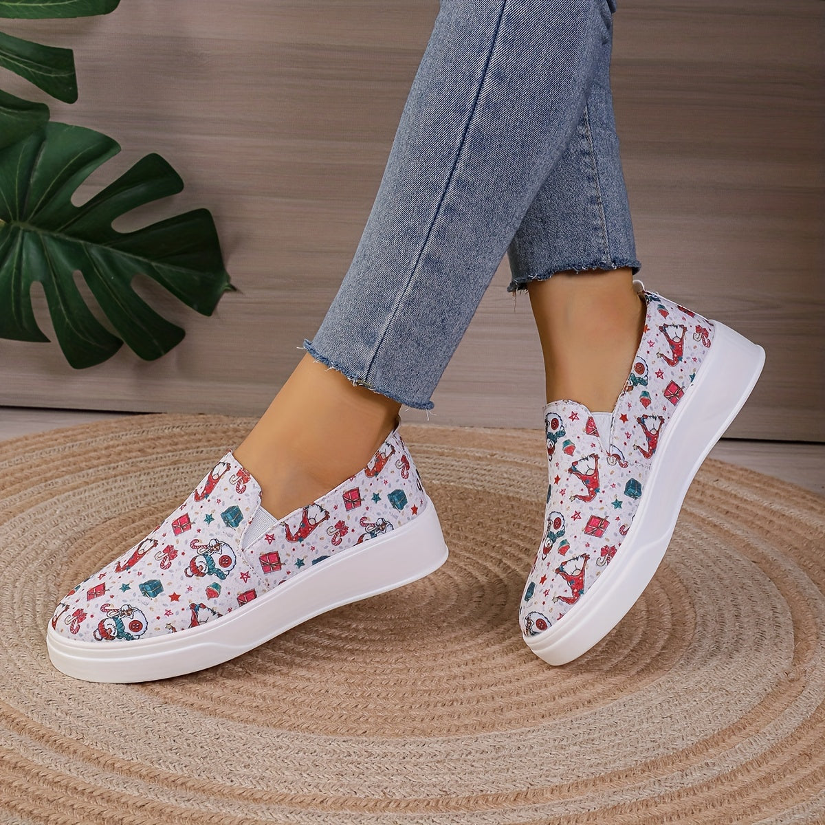 Halloween Skeleton Print Horror Lightweight Canvas Sneakers