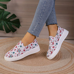 Halloween Skeleton Print Horror Lightweight Canvas Sneakers
