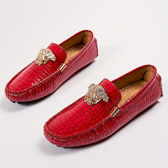 Men's Metallic Decor Moc Toe Loafers