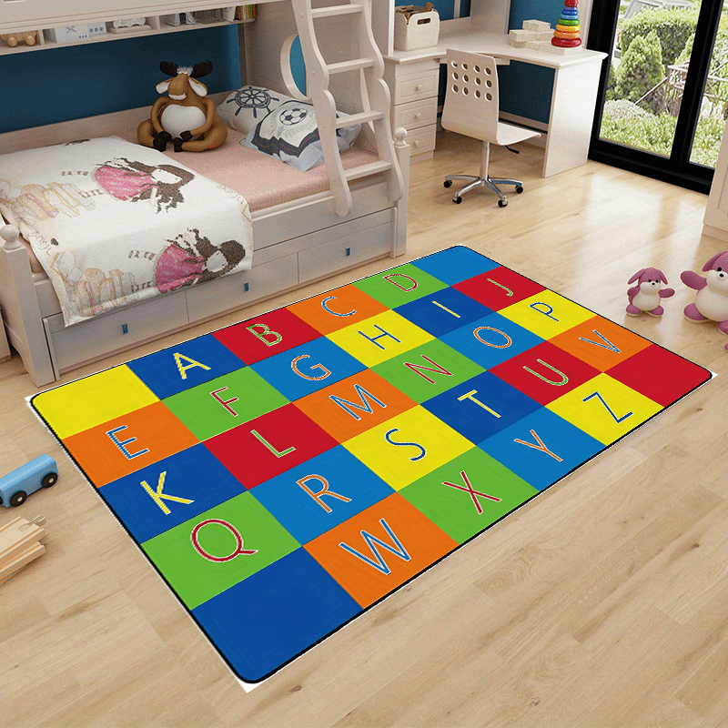 Colorful Letter Game Pad Large Carpet Area Carpet Living Room Bedroom Soft