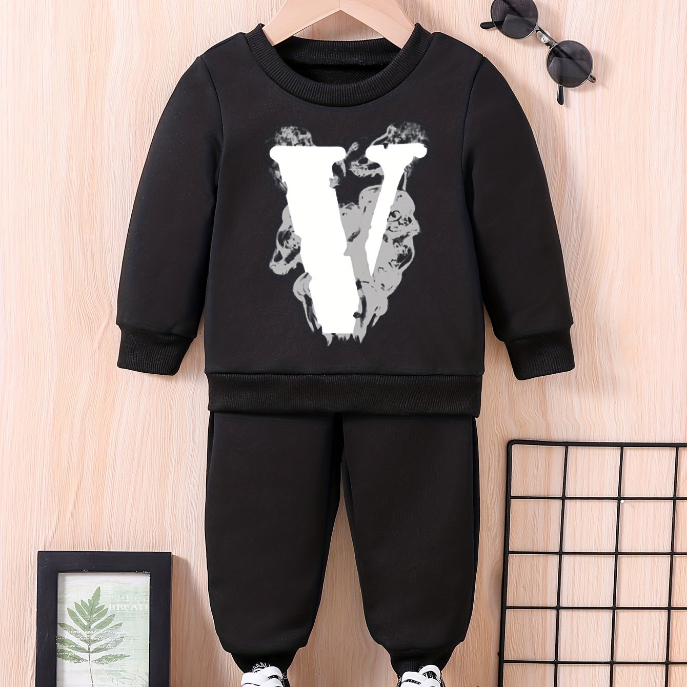Baby V Sign Sweatshirt Trousers Set