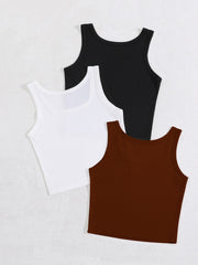 Sleeveless Bodycon Tank Top Set High Stretch Sexy Summer Women's Clothing