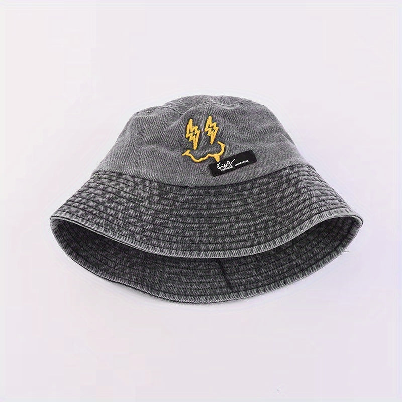 Washed Denim Bucket Hat Men Women Couple Hat