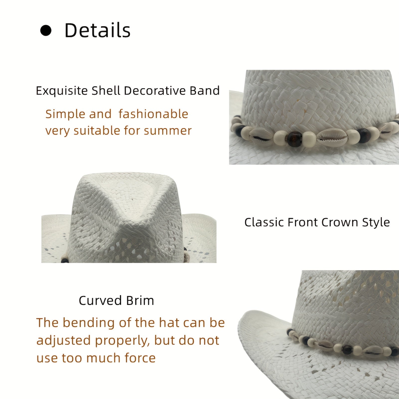 Unisex Straw Cowboy Hat Western Hats Cowgirl Costume