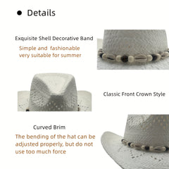 Unisex Straw Cowboy Hat Western Hats Cowgirl Costume