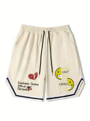 Men's Emotion Print Basketball Shorts for Summer