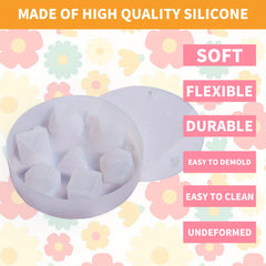 7pcs Polyhedral Pointed Dice Set Silicone Molds