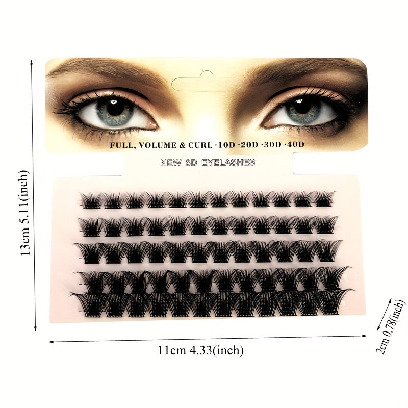 60 Clusters DIY Eyelash Extensions 0.07mm D Curl Wispy Lashes