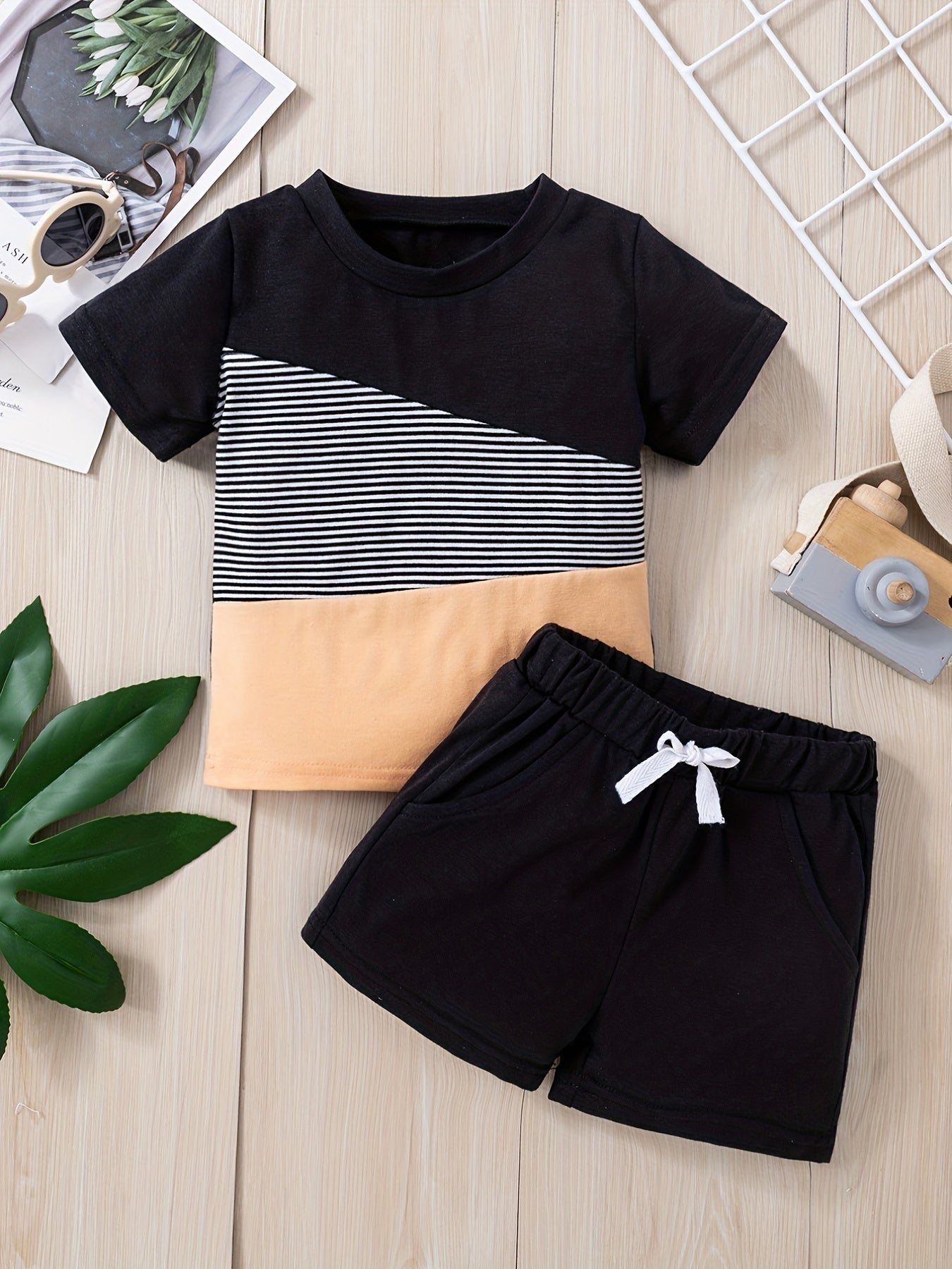 2pcs Baby Boys Casual T shirt & Shorts Set Clothes