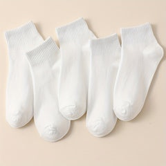 8 Pairs Solid Short Socks Breathable & Comfy Stockings