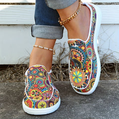 Women's Floral Print Canvas Slip-On Casual Shoes