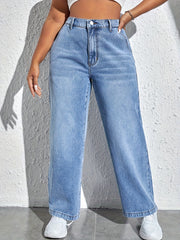 Solid Wide Leg Jeans