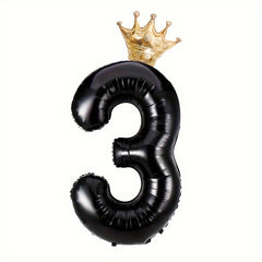 6 Cm Giant Number Crown Foil Balloon for Celebrations and Decorations