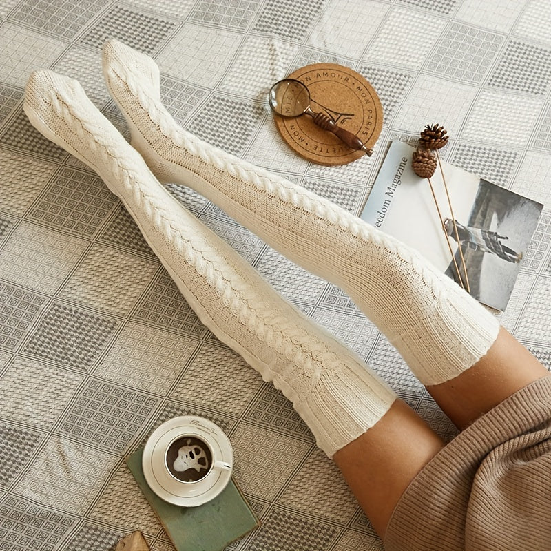 Knitted Thigh High Socks Women's Stockings & Hosiery