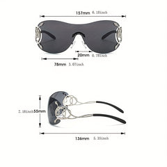 Snake Temple Sunglasses Gradient Rimless UV400