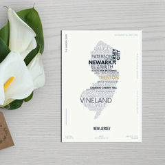 Jersey State Letter Map Sticker Modern Typography Art
