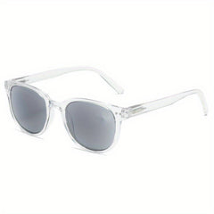 Men's Oval Rivet Glasses Anti Light UV Protection with Cloth Bag