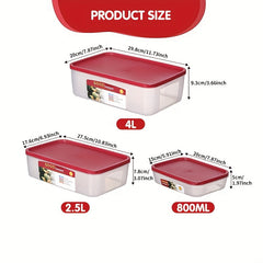 3pc Plastic Fresh Keeping Boxes Food Bento Microwaveable Storage Box