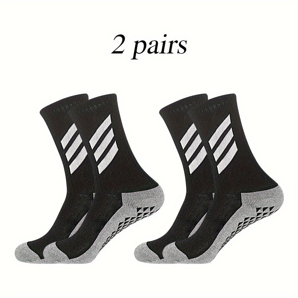2 Pairs Non Slip Soccer Socks Outdoor Sports Socks Football Socks