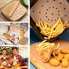 50pcs Silicone Paper Baking Paper Square Air Fryer Absorbing Paper