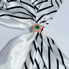 Sun Flower Silk Scarf Buckle with Artificial Diamond