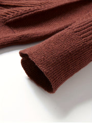 Ribbed Knit Sweater Long Sleeve Crew Neck Pullover for Fall Winter Spring