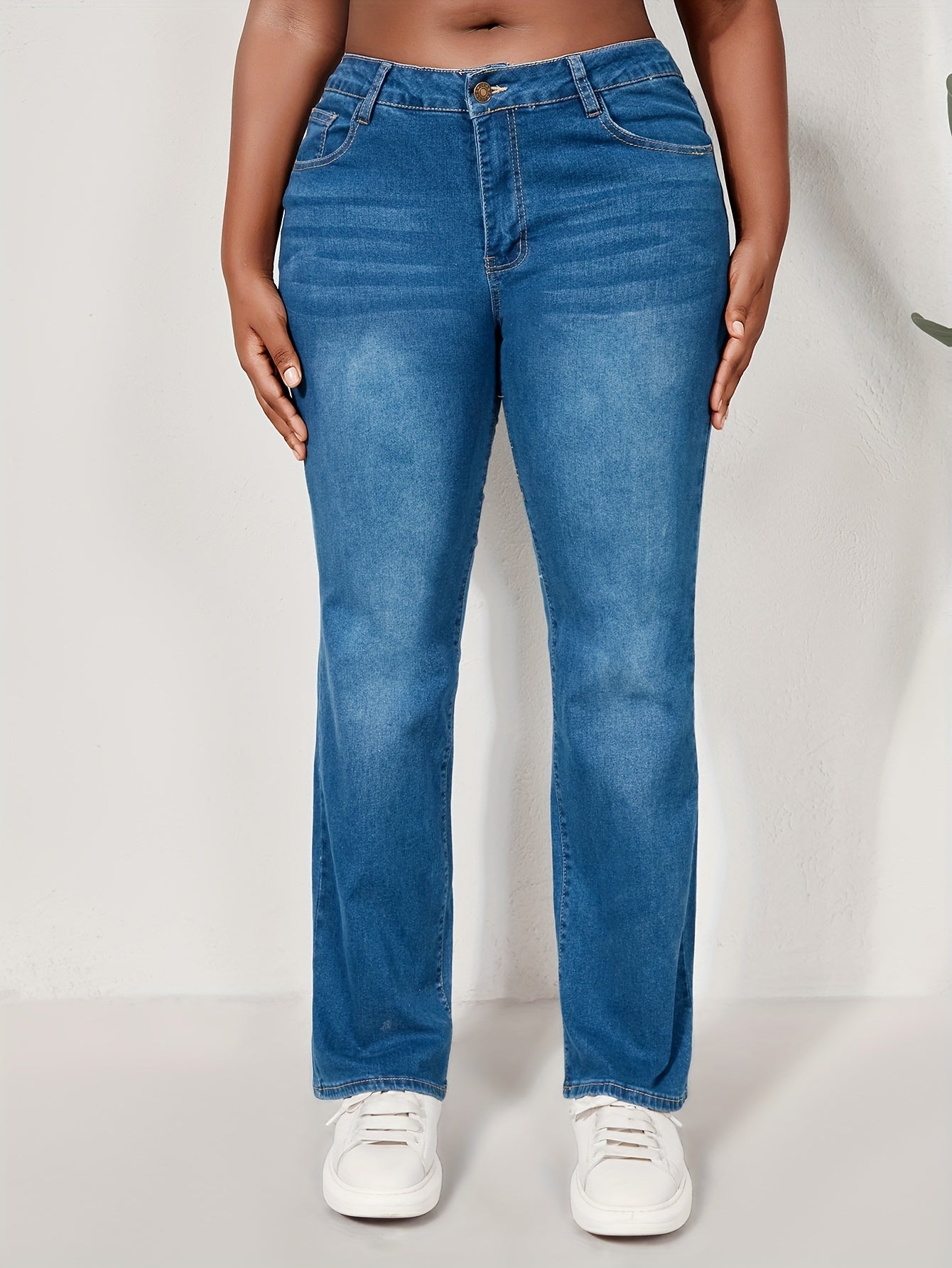 Button Flay High Stretch Jeans