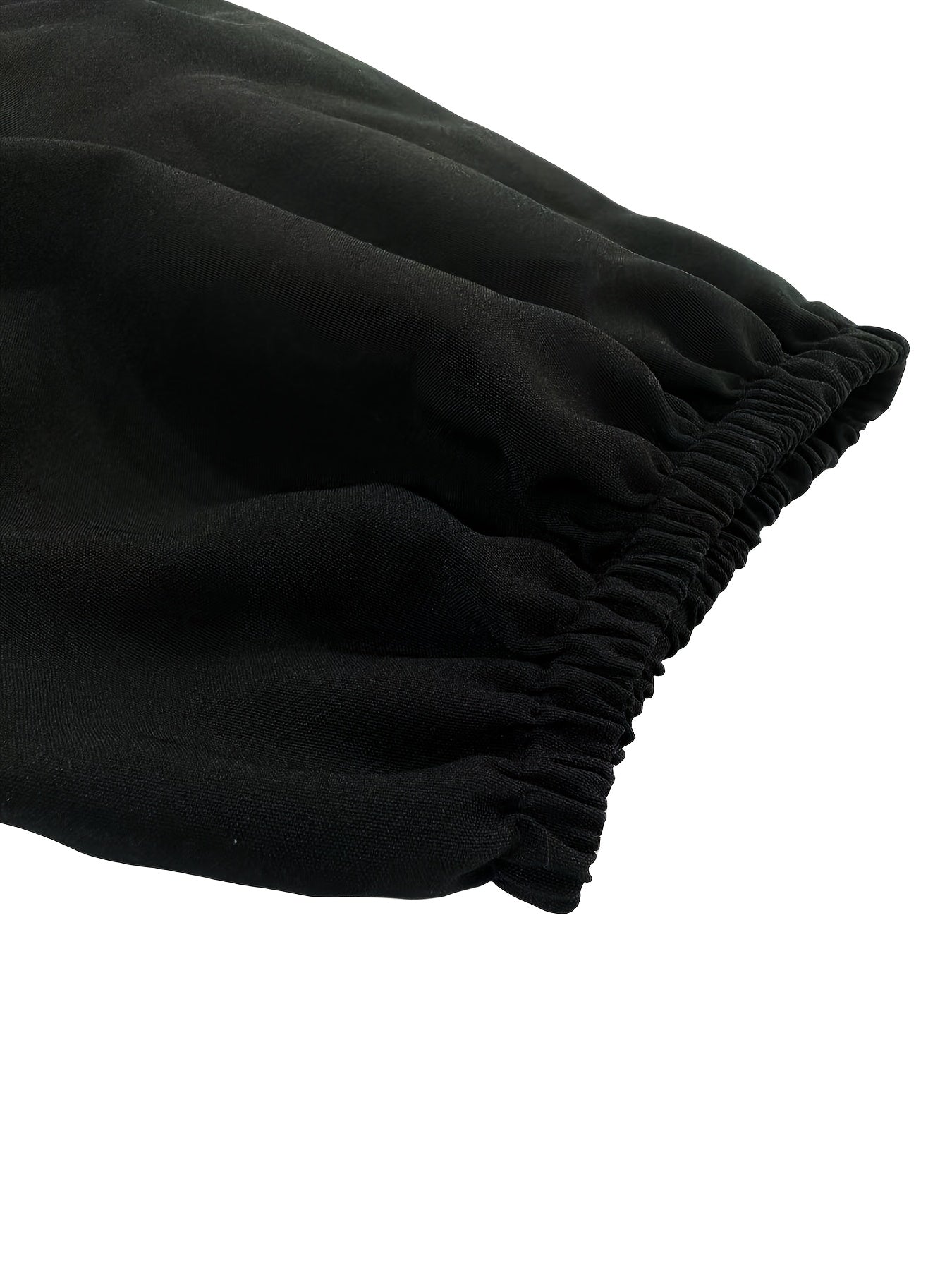 Casual Blouse: Solid Lantern Sleeve V Neck Top