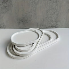 DIY Elliptical Flower Pot Base Storage Tray Silicone Mold