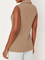 Single Button Lapel Neck Blazer Vest Casual Vest Women's Clothing