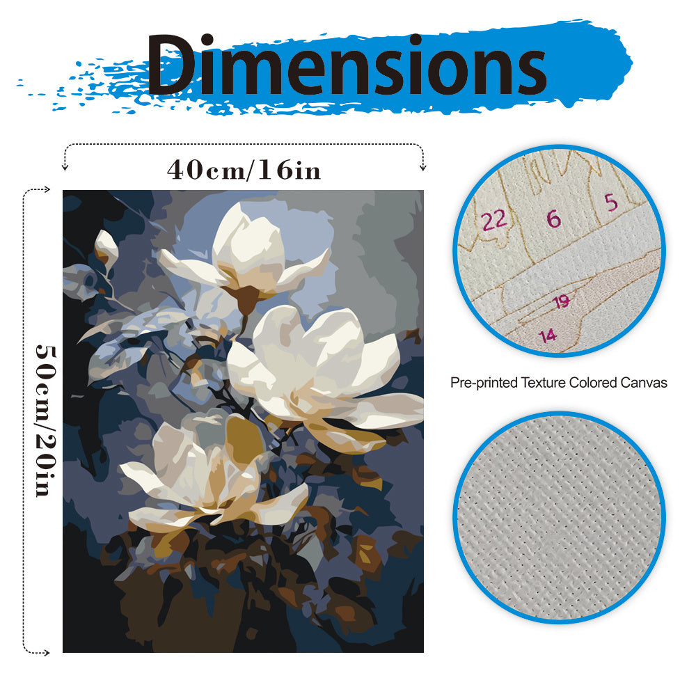 Adult DIY Digital Painting Kit- Magnolia Flower & Flower