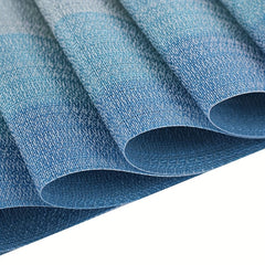 Set of 6 Vinyl Placemats Washable Reusable Anti-fouling Table Mats