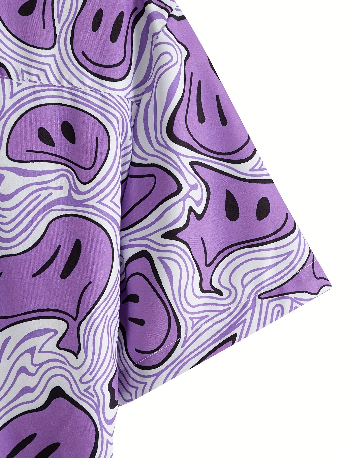 Grimace Print Casual Short Sleeve Shirt for Men