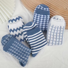 Men's Striped Crew Socks Breathable Comfy Casual Unisex Outdoor Socks