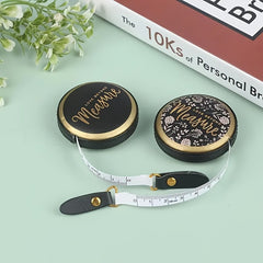 1pc 1.5m Portable Retractable Vintage PU Leather Mini Tape Measure