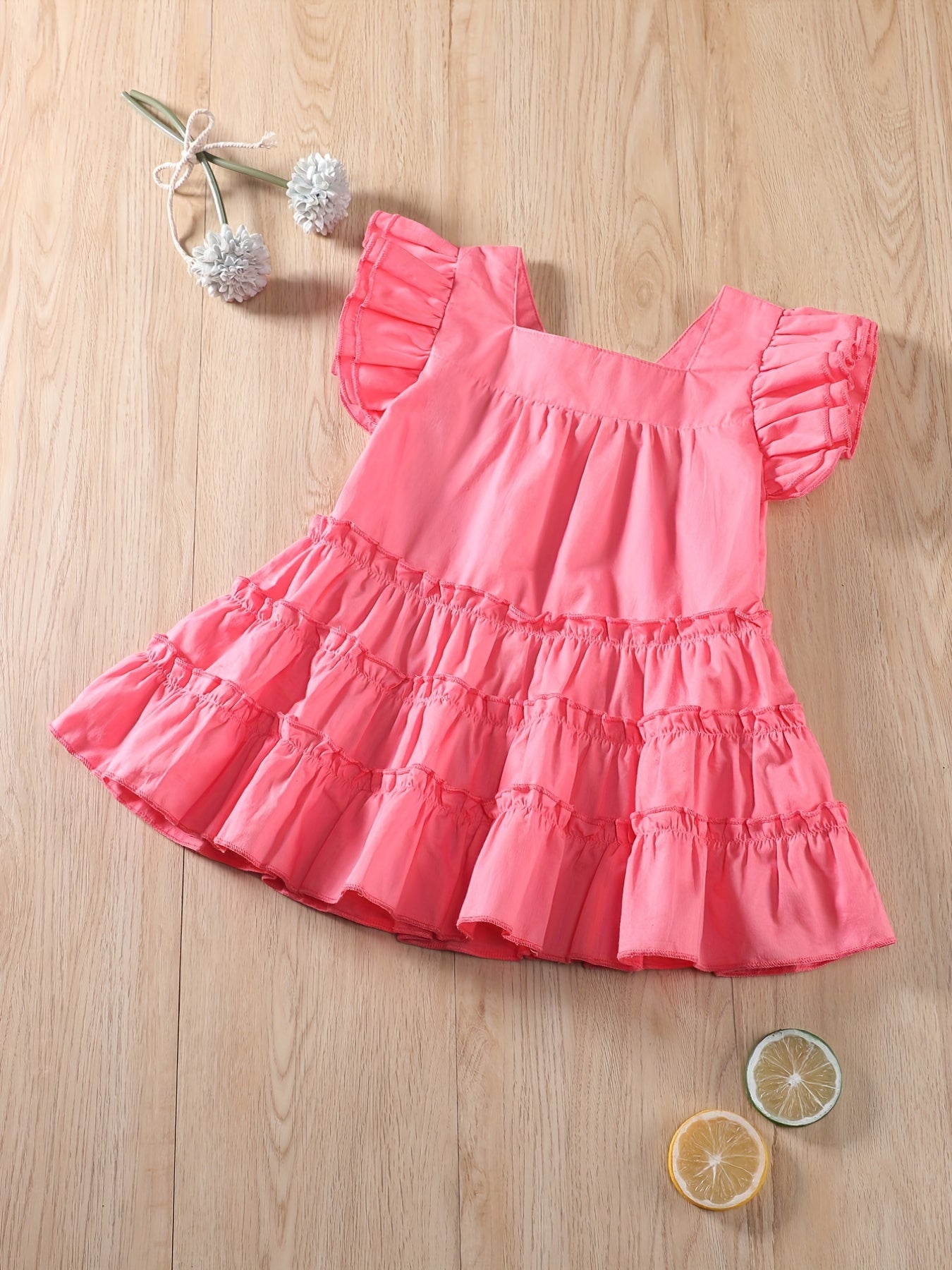 Baby Girls Ruffle Sleeve Dress for Summer