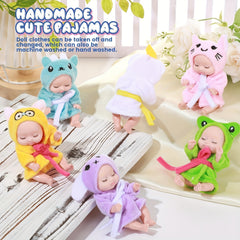 6 Pack Mini Baby Dolls 4 Inch Realistic Newborn Doll Set