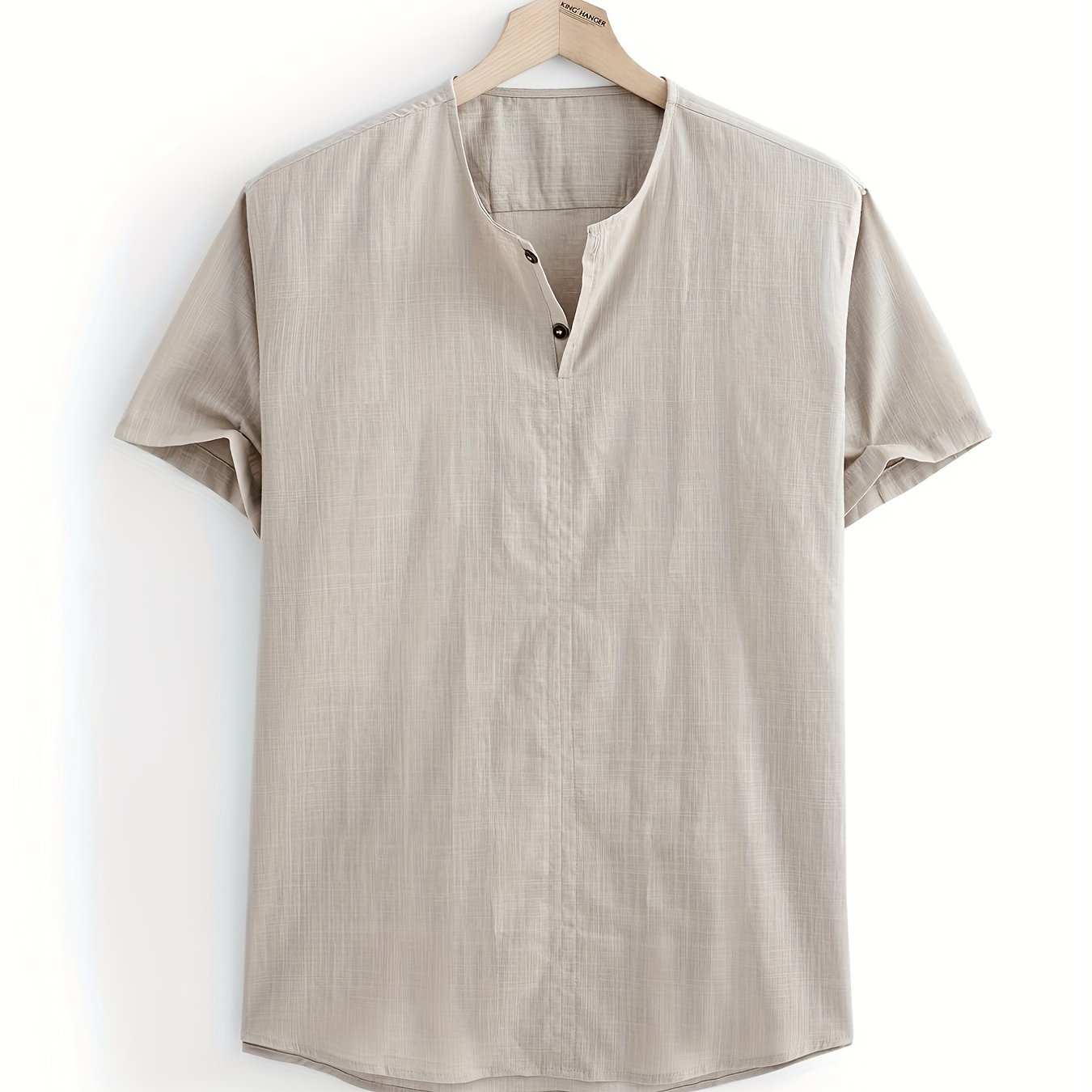 Men's Casual Short Sleeve Cotton Shirt for Summer Resort Vacation